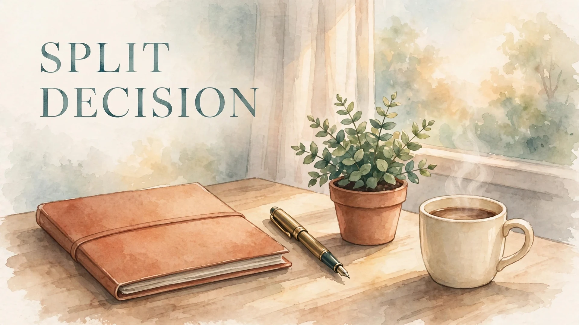 A calm organized desk in morning light, a plan taking shape